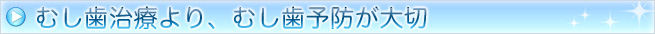 むし歯治療より、むし歯予防が大切